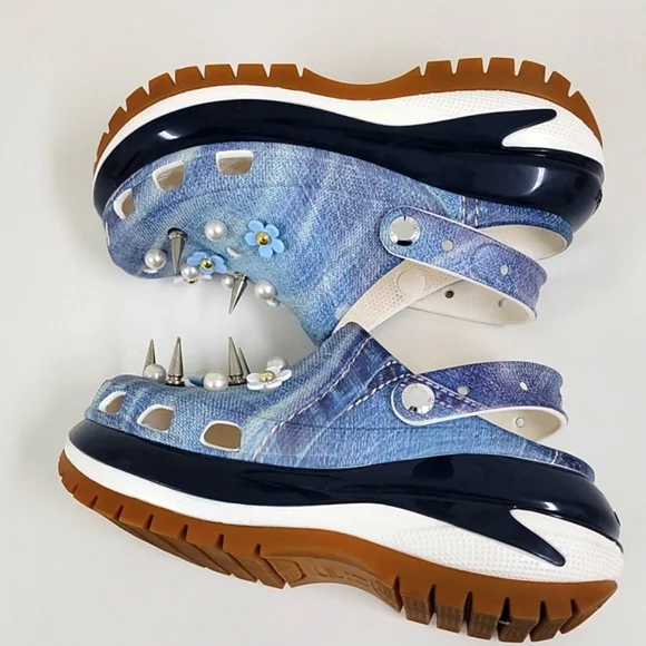 Mega Crush Denim Clog Crocs Classic Women’s - Picture 11 of 13